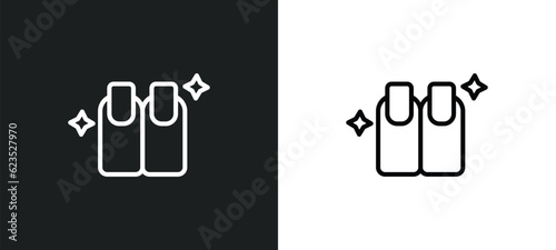 finger with nail icon isolated in white and black colors. finger with nail outline vector icon from beauty collection for web, mobile apps and ui.