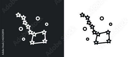 ursa major icon isolated in white and black colors. ursa major outline vector icon from astronomy collection for web, mobile apps and ui.