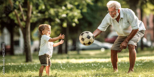 He beamed with pride as his grandson laughed and smiled while they played together.