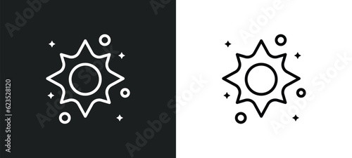 supernova icon isolated in white and black colors. supernova outline vector icon from astronomy collection for web, mobile apps and ui.