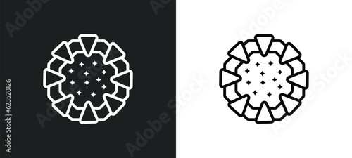 stargate icon isolated in white and black colors. stargate outline vector icon from astronomy collection for web, mobile apps and ui.