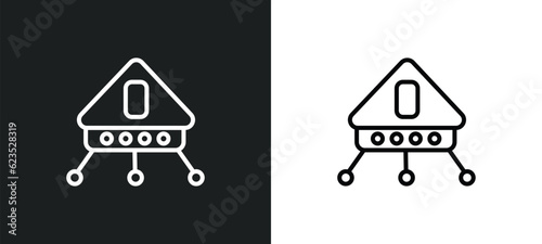 lander icon isolated in white and black colors. lander outline vector icon from astronomy collection for web, mobile apps and ui.
