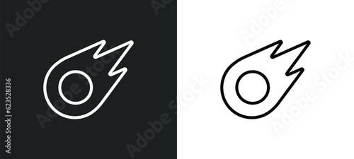 comet icon isolated in white and black colors. comet outline vector icon from astronomy collection for web, mobile apps and ui. photo