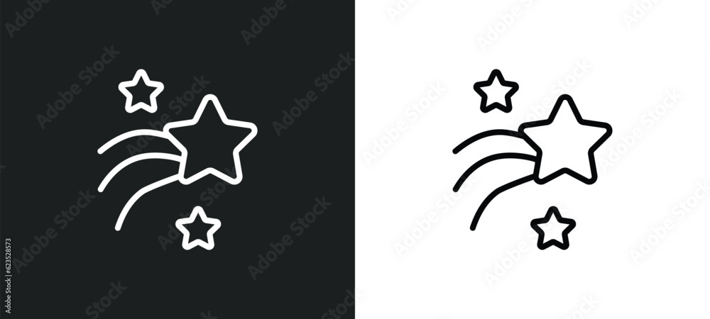 shooting star icon isolated in white and black colors. shooting star outline vector icon from astronomy collection for web, mobile apps and ui.