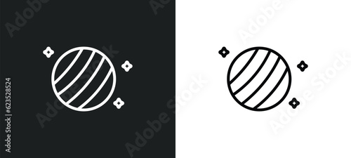 uranus with satellite icon isolated in white and black colors. uranus with satellite outline vector icon from astronomy collection for web, mobile apps and ui.