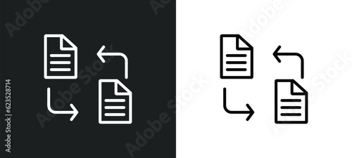 file transfer icon isolated in white and black colors. file transfer outline vector icon from artificial intellegence collection for web, mobile apps and ui.