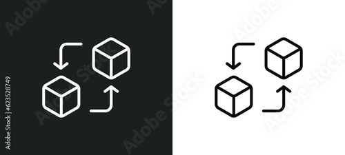 replacement icon isolated in white and black colors. replacement outline vector icon from artificial intellegence collection for web, mobile apps and ui.
