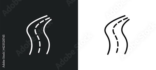road icon isolated in white and black colors. road outline vector icon from artificial intellegence collection for web, mobile apps and ui.