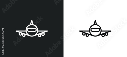 aeroplane icon isolated in white and black colors. aeroplane outline vector icon from artificial intellegence collection for web, mobile apps and ui.