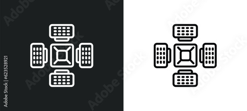 nano sensor icon isolated in white and black colors. nano sensor outline vector icon from artificial intellegence collection for web, mobile apps and ui.
