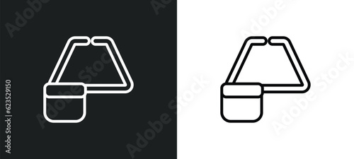 ar monocle icon isolated in white and black colors. ar monocle outline vector icon from artificial intellegence collection for web, mobile apps and ui.