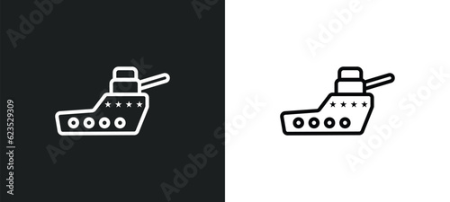 warship icon isolated in white and black colors. warship outline vector icon from army and war collection for web, mobile apps and ui.
