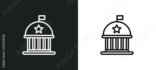 federal agency icon isolated in white and black colors. federal agency outline vector icon from army and war collection for web, mobile apps and ui. photo