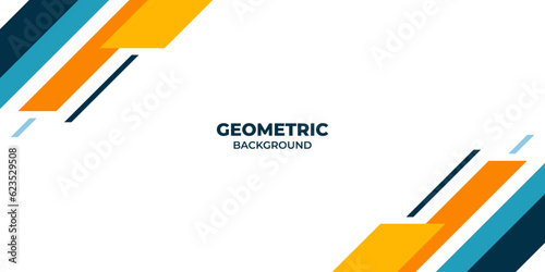 Abstract background for presentation with business concept and yellow blue geometric shapes. Vector illustration