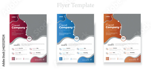 a bundle of 3 templates of a4 flyer template, modern template and modern design, perfect for creative professional business