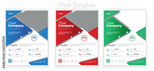 a bundle of 3 templates of a4 flyer template, modern template and modern design, perfect for creative professional business