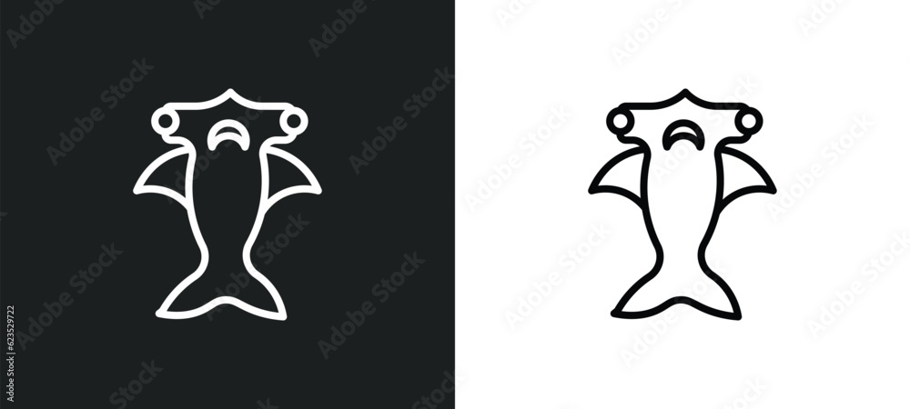 hummerhead icon isolated in white and black colors. hummerhead outline vector icon from animals collection for web, mobile apps and ui. hummerhead icon isolated in white and black colors. hummerhead outline vector icon from animals collection for web, mobile apps and ui.