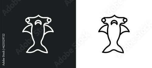 hummerhead icon isolated in white and black colors. hummerhead outline vector icon from animals collection for web  mobile apps and ui.