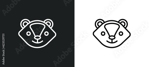 skunk icon isolated in white and black colors. skunk outline vector icon from animals collection for web, mobile apps and ui.