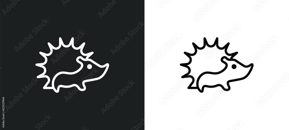 hedgehog icon isolated in white and black colors. hedgehog outline vector icon from animals collection for web, mobile apps and ui. hedgehog icon isolated in white and black colors. hedgehog outline vector icon from animals collection for web, mobile apps and ui.