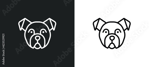 bulldog icon isolated in white and black colors. bulldog outline vector icon from animals collection for web, mobile apps and ui.