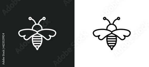 wasp icon isolated in white and black colors. wasp outline vector icon from animals collection for web, mobile apps and ui.