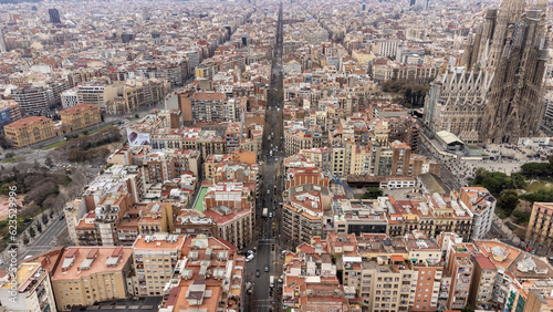 panorama of eixample district in barcelona