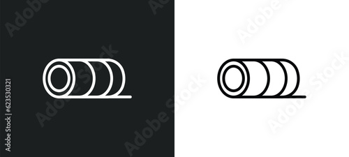 bale of hay icon isolated in white and black colors. bale of hay outline vector icon from agriculture farming collection for web, mobile apps and ui.