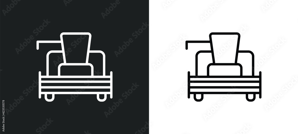 combine harvester icon isolated in white and black colors. combine harvester outline vector icon from agriculture farming collection for web, mobile apps and ui. combine harvester icon isolated in white and black colors. combine harvester outline vector icon from agriculture farming collection for web, mobile apps and ui.