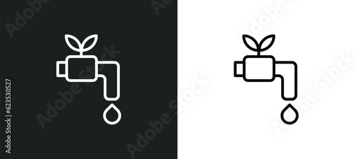 irrigation icon isolated in white and black colors. irrigation outline vector icon from agriculture farming collection for web, mobile apps and ui.