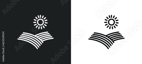 farm field icon isolated in white and black colors. farm field outline vector icon from agriculture farming collection for web, mobile apps and ui.