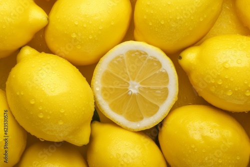 Close-up bunch of raw lemons