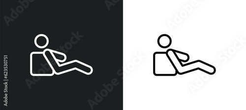 resting icon isolated in white and black colors. resting outline vector icon from activity and hobbies collection for web, mobile apps and ui.