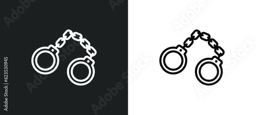 arrest icon isolated in white and black colors. arrest outline vector icon from activity and hobbies collection for web, mobile apps and ui.