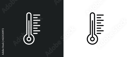 thermometer icon isolated in white and black colors. thermometer outline vector icon from weather collection for web, mobile apps and ui.