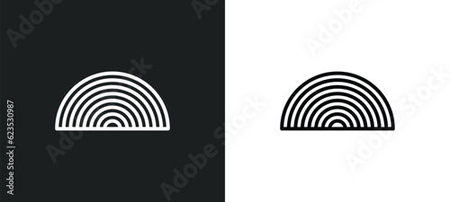 rainbow icon isolated in white and black colors. rainbow outline vector icon from weather collection for web, mobile apps and ui.