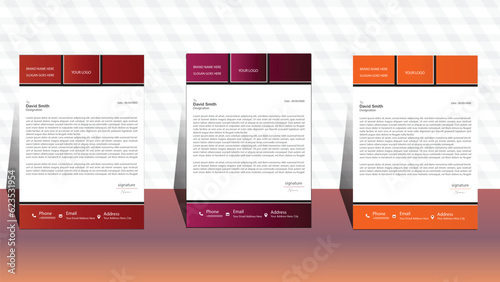 modern letterhead design template. business template. set of three letterhead. business letterhead design. corporate modern letterhead template. professional letter head design. office letterhead.