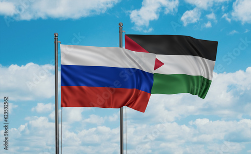 Palestine and Russia flag