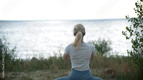 Peaceful yoga techniques and relieve stress	 photo