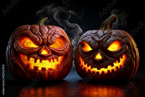 scary Halloween pumpkin head © Muh
