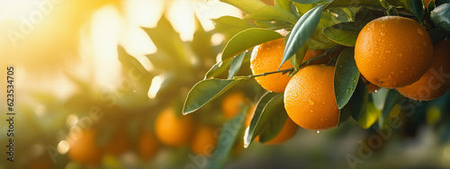 a branch with mandarins, generative ai photo