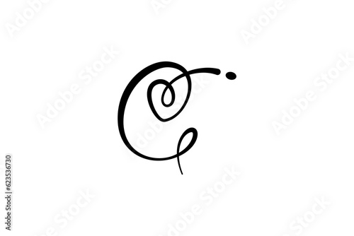 C letter logo and Heart design combination