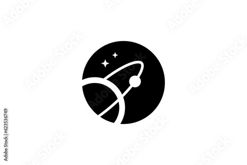 Galaxy logo design in outer space