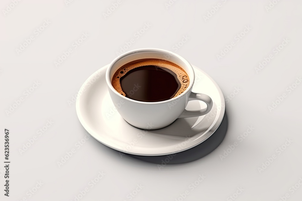 coffee in the minimalist style on isolated background