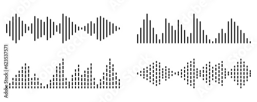 Set Of Sound Waves Illustrations