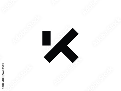 modern monogram letter KT or TK logo design