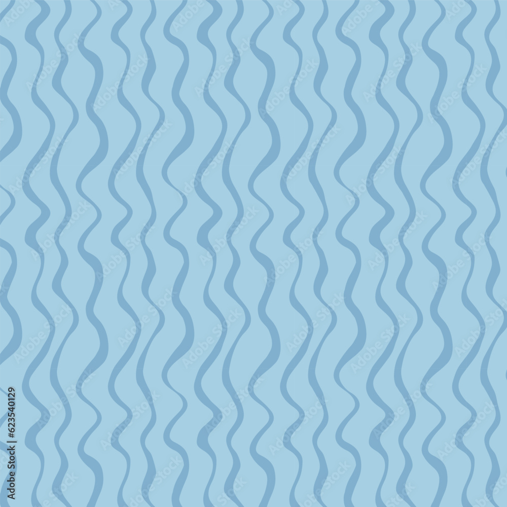 Repeat wavy pattern for textiles and paper. Seamless surface design of casual blue wavy line on blue background for printing and decoration. Repeat wavy pattern for textiles and paper. Seamless surface design of casual blue wavy line on blue background for printing and decoration.