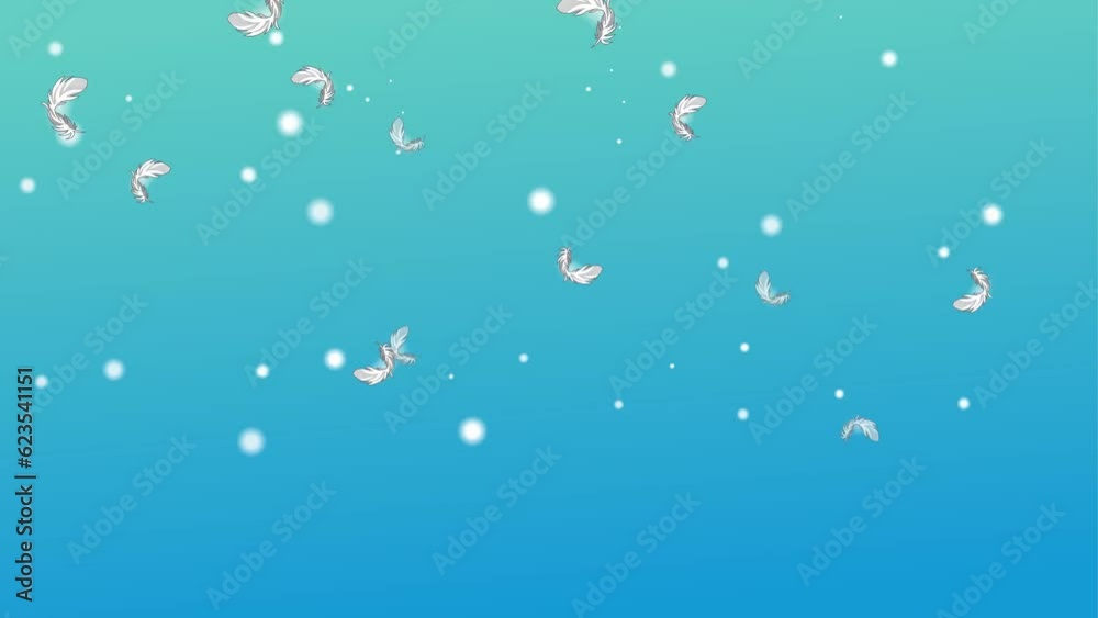 Abstract falling wings background and 2d animation 4k, feather Abstract falling wings background and 2d animation 4k, feather