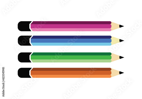 set of colored pencils