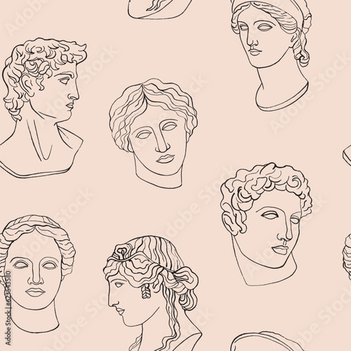 Greek mythology seamless pattern